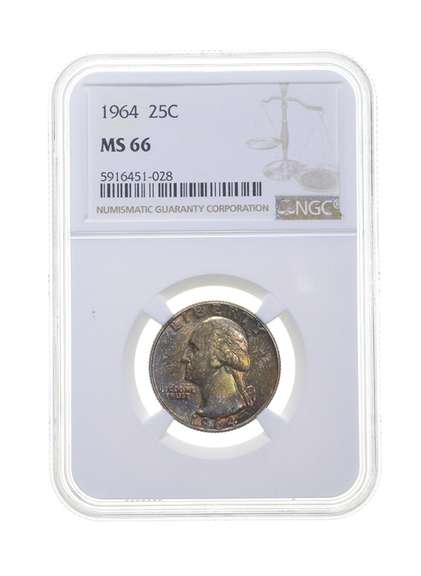 MS66 1964 Washington Quarter - Graded NGC