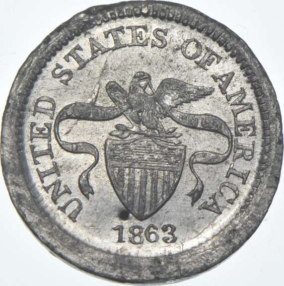 1863 Patriotic Indian Head Civil War Token - F-92/198e - R9