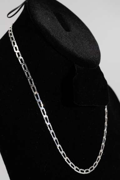 Italian .925 Sterling Silver 4mm Paperclip Chain 16 Inches