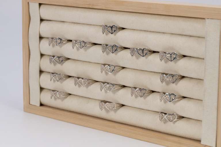 .925 Sterling Silver Double Hearts Ring Lot Various Sizes