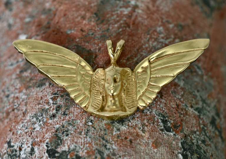 Wonderful 14K Egyptian Revival-Style Pendant
