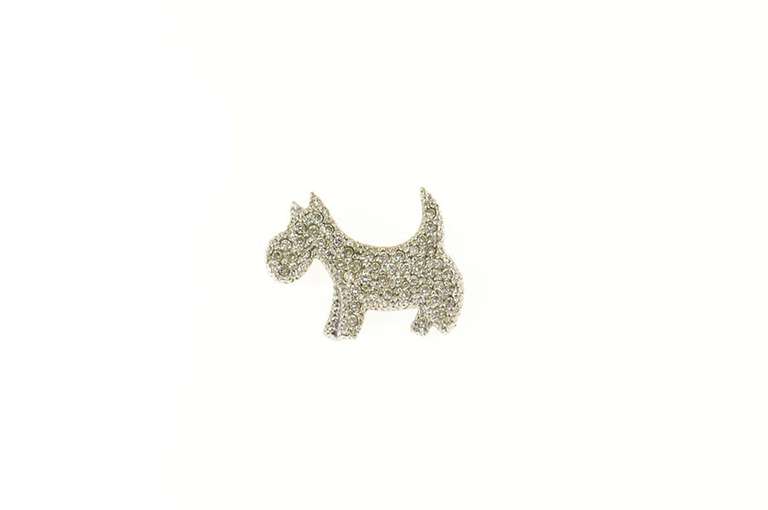 18K White Gold Roberto Coin Diamond Schnauzer Dog Puppy Charm/Pendant