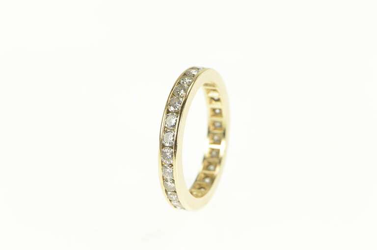 14K Yellow Gold 1.00 Ctw Diamond Eternity Anniversary Band Ring