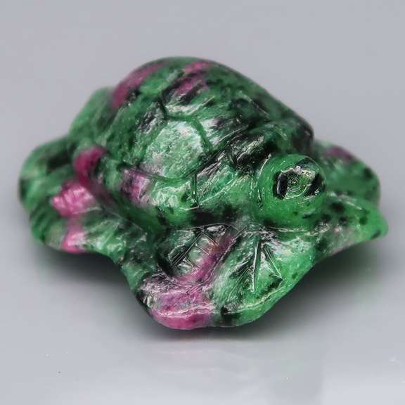 Adorable! 66.35ct Ruby in Zoisite turtle carving