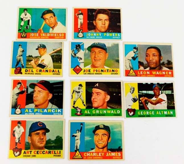 10 Topps 1960 Baseball Cards