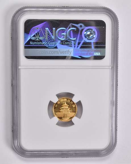 MS69 1988 China 5 Yuan 1/20 Oz. .999 Fine Gold Panda NGC