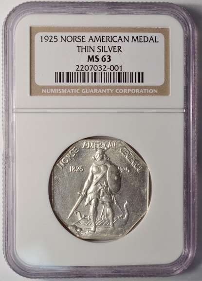 1925 Norse Commemorative Medal Thin NGC MS63