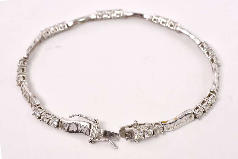Sterling Silver Mom Bracelet with CZ's