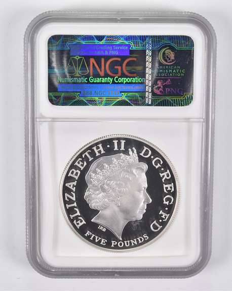 PF70UCAM 2012 Great Britain 5 Pounds Silver Olympics Piefort NGC