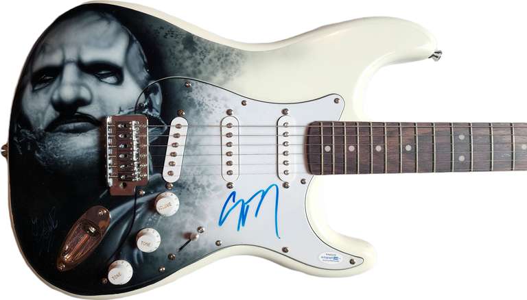 Slipknot Corey Taylor Signed Fender Hand Airbrushed Painting Guitar Exact Proof