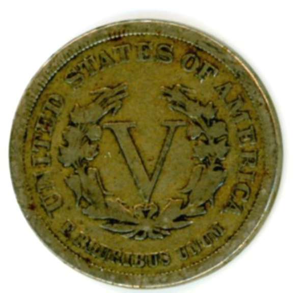 1883 No Cents Liberty 'V' Nickel