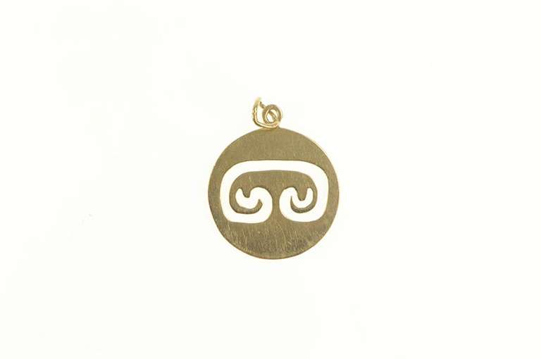 14K Yellow Gold C Name Letter Initial Scroll Swirl Charm/Pendant