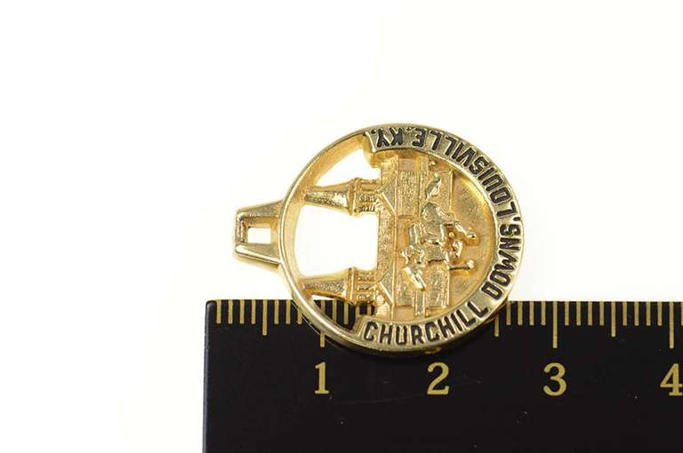14K Yellow Gold Churchill Downs Louisville KY Horse Race Charm/Pendant