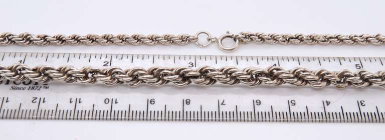 Vintage925 Sterling Silver Rope Chain Necklace