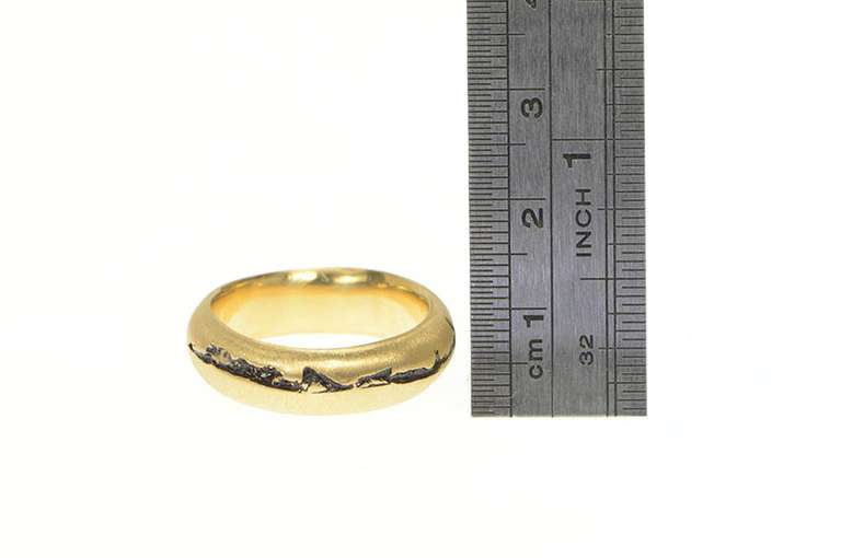 18K Yellow Gold Douglas Zaruba Designer Fracture Wedding Ring