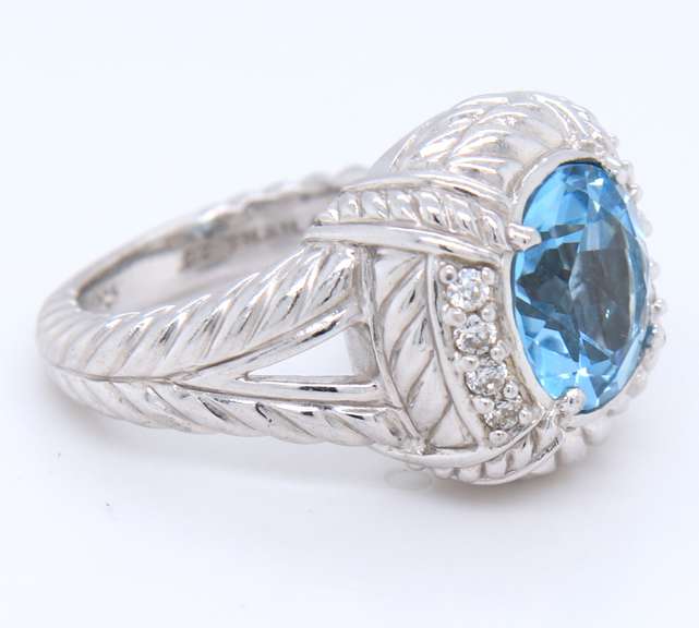 Judith Ripka Sterling Silver Blue Topaz Ring