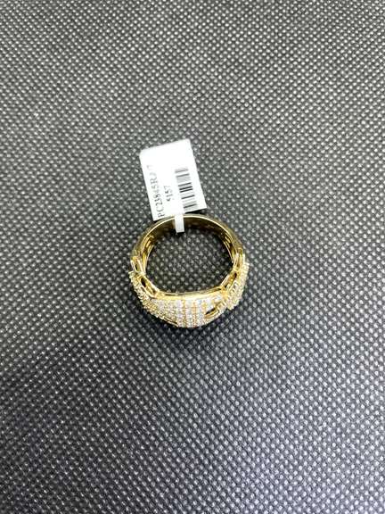 10K Yellow Gold Diamond Pinky Ring – 3.00 CTW, Gucci/Cuban Link Style