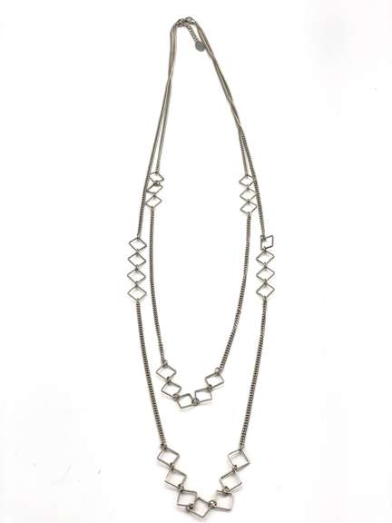 Ladies 2-Tiered Layered Angular Necklace