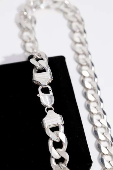 Italian Sterling Silver 12.75mm Curb Chain 20 Inch