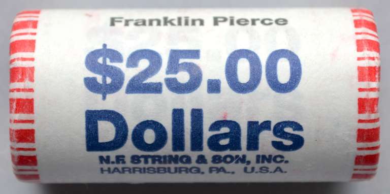 Roll of 25 Unopened J Adams 2007 $1 Presidential Dollars