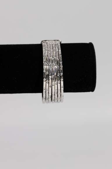 .925 Sterling Silver Baby Bangle Seven Day Bracelet 50mm