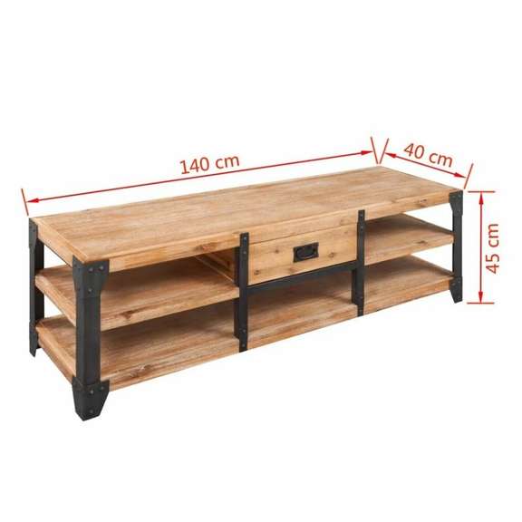 TV Stand Solid Acacia Wood 55.1x15.7x17.7inch