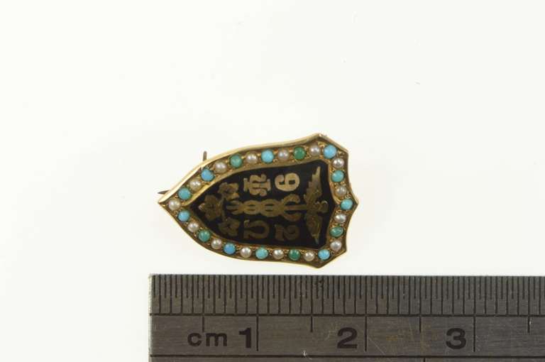 14K Yellow Gold Psi Omega Victorian Dentistry Enamel Lapel Pin/Brooch