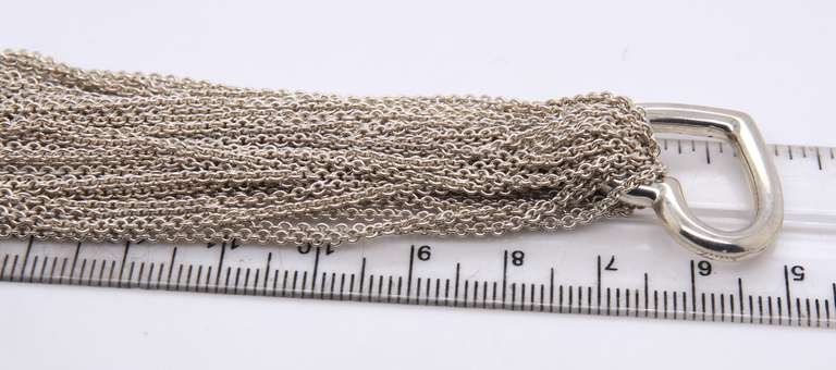 Tiffany & Co Mesh Multi Strand Heart Toggle Necklace