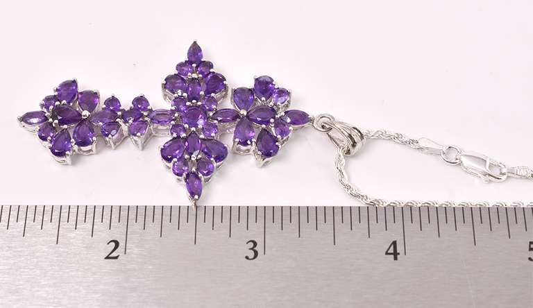 Gorgeous Amethyst Cross & Chain in Sterling Silver