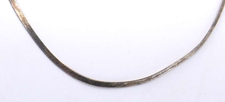 Vintage Italian 925 Sterling Silver Herringbone Necklace