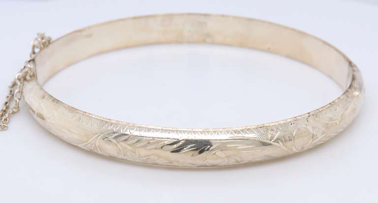 Vintage 925 Sterling Silver Bangle Bracelet