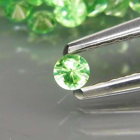 Rare 2.52ct untreated apple green Tsavorite set