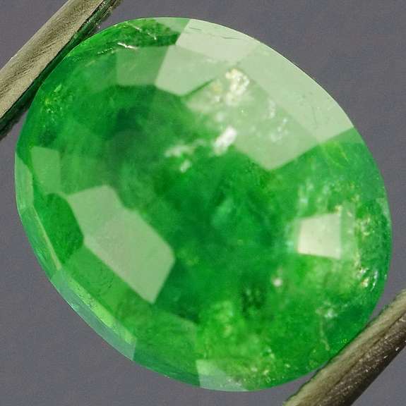 Substantial 4.73ct vivid kelly green Tsavorite Garnet