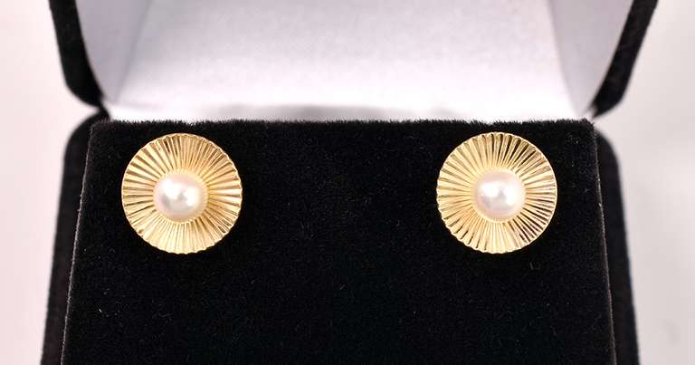 Immaculate Pearl Earrings in 14K Yellow Gold