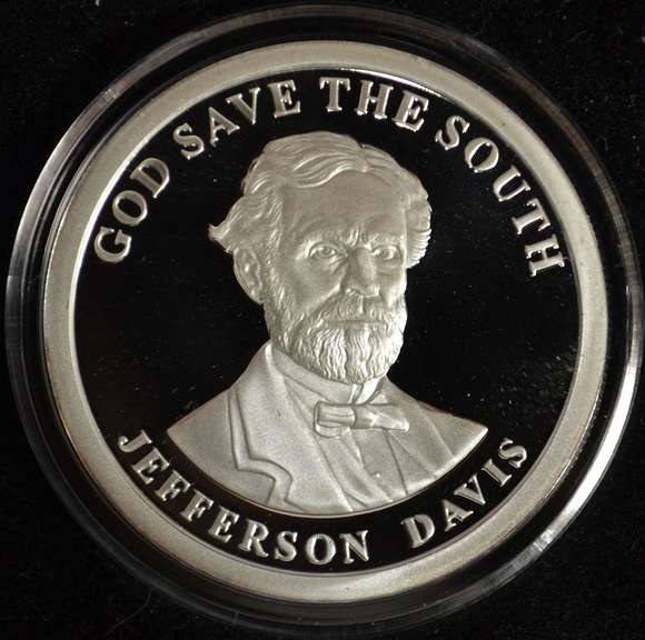 "God Save The South" Jefferson Davis 1 Ounce .999 Silver Round