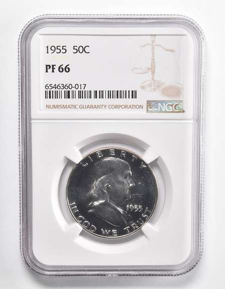 PF66 1955 Franklin Half Dollar - Graded NGC