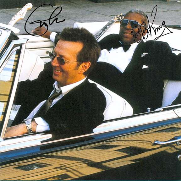 B.B. King and Eric Clapton Riding With The King Autographed Facsimile Signed Album LP