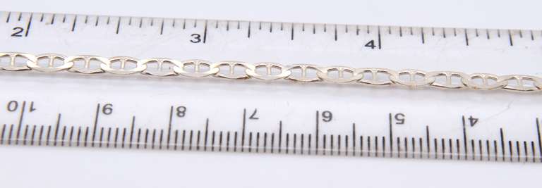 Vintage Italian 925 Sterling Silver Flat Link Chain