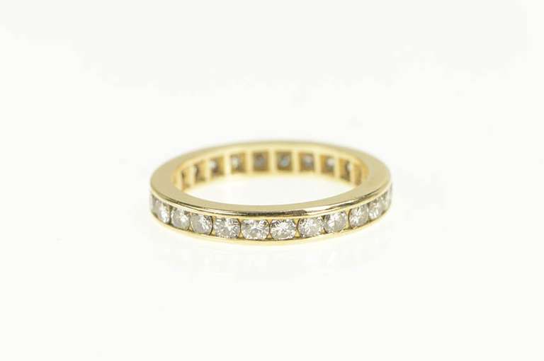 14K Yellow Gold 1.00 Ctw Diamond Eternity Anniversary Band Ring