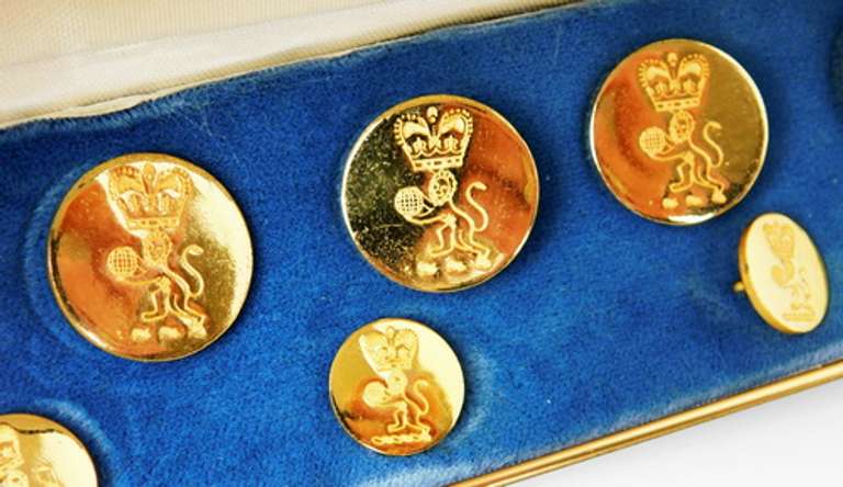 Vintage Boxed Set of Lion Crest Blazer Buttons