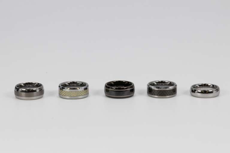 Lot of 5 Size 5.5 Tungsten Carbide Rings in Various Styles