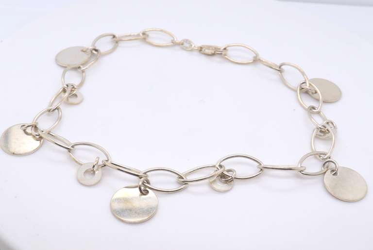 Vintage 925 Sterling Silver Dangle Anklet