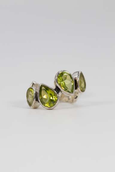 .925 Sterling Silver Ring Peridot Gemstone Ring Size 7