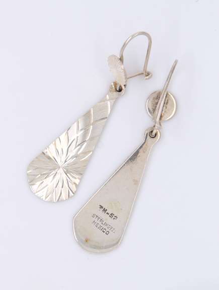 Vintage 925 Sterling Silver Mexico Signed Dangle Earrings