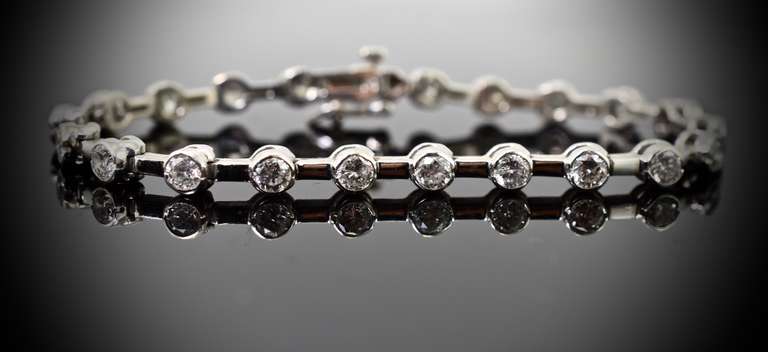 Gorgeous 14K White Gold 4 Ct. Diamond Bracelet