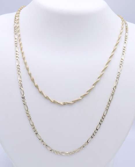 Group Lot of 2 Vintage 925 Sterling Silver Chains