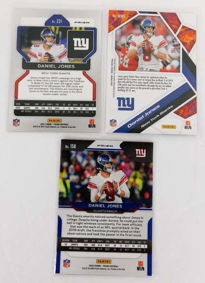 3 Daniel Jones Football Cards by Panini