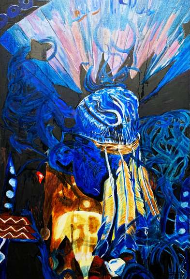 Ismail Khelalfa Original Oil on Canvas Native American Series