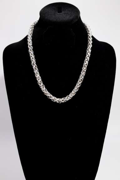 Italian Sterling Silver 8mm Wheat Chain 20 Inch