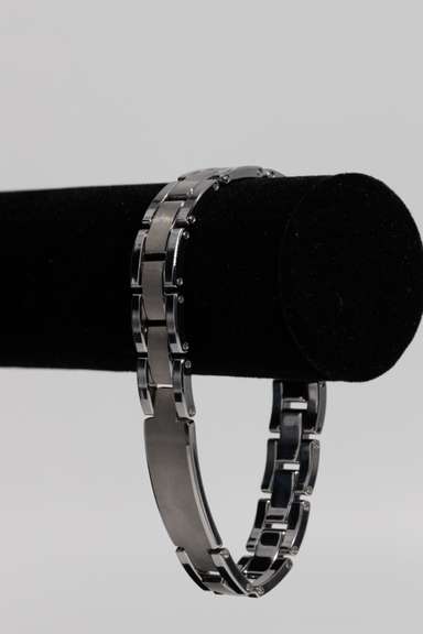14mm Tungsten Carbide Two Tone Bracelet 8.5 Inches